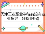 天津工业职业学院有没有就业指导，好就业吗()