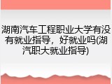 湖南汽车工程职业大学有没有就业指导，好就业吗(湖汽职大就业指导)