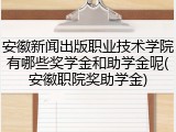 安徽新闻出版职业技术学院有哪些奖学金和助学金呢(安徽职院奖助学金)