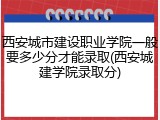 西安城市建设职业学院一般要多少分才能录取(西安城建学院录取分)