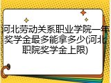 河北劳动关系职业学院一年奖学金最多能拿多少(河北职院奖学金上限)