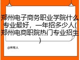 郑州电子商务职业学院什么专业最好，一年招多少人(郑州电商职院热门专业招生)