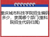 重庆城市科技学院招生编码多少，隶属哪个部门(重科院招生代码归属)