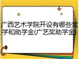 广西艺术学院开设有哪些奖学和助学金(广艺奖助学金)