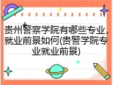 贵州警察学院有哪些专业，就业前景如何(贵警学院专业就业前景)