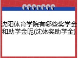沈阳体育学院有哪些奖学金和助学金呢(沈体奖助学金)