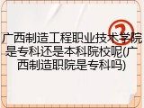 广西制造工程职业技术学院是专科还是本科院校呢(广西制造职院是专科吗)