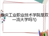 重庆工业职业技术学院是双一流大学吗?()