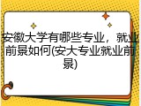 安徽大学有哪些专业，就业前景如何(安大专业就业前景)
