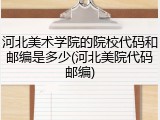 河北美术学院的院校代码和邮编是多少(河北美院代码邮编)