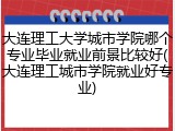 大连理工大学城市学院哪个专业毕业就业前景比较好(大连理工城市学院就业好专业)