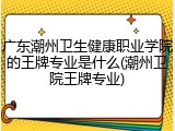 广东潮州卫生健康职业学院的王牌专业是什么(潮州卫院王牌专业)