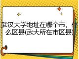武汉大学地址在哪个市，什么区县(武大所在市区县)