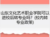 山东文化艺术职业学院可以进校后转专业吗？(校内转专业政策)