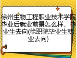 徐州生物工程职业技术学院毕业后就业前景怎么样，毕业生去向(徐职院毕业生就业去向)
