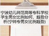 宁波幼儿师范高等专科学校学生男女比例如何，趋势分析(宁师专男女比例趋势)