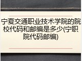 宁夏交通职业技术学院的院校代码和邮编是多少(宁职院代码邮编)