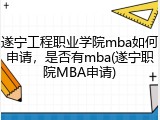 遂宁工程职业学院mba如何申请，是否有mba(遂宁职院MBA申请)