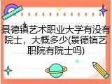 景德镇艺术职业大学有没有院士，大概多少(景德镇艺职院有院士吗)