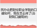 民办合肥财经职业学院的口碑如何，现在怎么样了(合财院口碑现状)