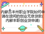 内蒙古丰州职业学院如何申请在读间的创业无息贷款(内蒙丰职创业贷申请)
