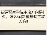 新疆警察学院主攻方向是什么，怎么样(新疆警院主攻方向)