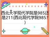 西北大学现代学院是985还是211(西北现代学院985？)