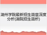 湖州学院最新招生简章深度分析(湖院招生简析)