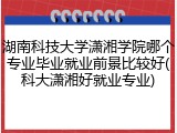 湖南科技大学潇湘学院哪个专业毕业就业前景比较好(科大潇湘好就业专业)