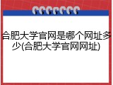 合肥大学官网是哪个网址多少(合肥大学官网网址)