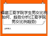 福建江夏学院学生男女比例如何，趋势分析(江夏学院男女比例趋势)