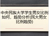 中央民族大学学生男女比例如何，趋势分析(民大男女比例趋势)