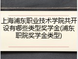 上海浦东职业技术学院共开设有哪些类型奖学金(浦东职院奖学金类型)