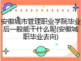 安徽城市管理职业学院毕业后一般能干什么呢(安徽城职毕业去向)