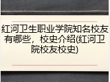 红河卫生职业学院知名校友有哪些，校史介绍(红河卫院校友校史)