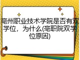 亳州职业技术学院是否有双学位，为什么(亳职院双学位原因)