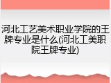 河北工艺美术职业学院的王牌专业是什么(河北工美职院王牌专业)