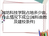 潍坊科技学院占地多少亩，什么情况下成立(潍科亩数及建校条件)