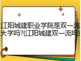 江阳城建职业学院是双一流大学吗?(江阳城建双一流吗)
