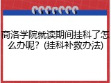 商洛学院就读期间挂科了怎么办呢？(挂科补救办法)