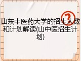 山东中医药大学的招生人数和计划解读(山中医招生计划)