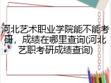 河北艺术职业学院能不能考研，成绩在哪里查询(河北艺职考研成绩查询)