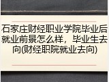 石家庄财经职业学院毕业后就业前景怎么样，毕业生去向(财经职院就业去向)