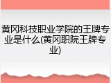 黄冈科技职业学院的王牌专业是什么(黄冈职院王牌专业)