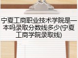 宁夏工商职业技术学院是一本吗录取分数线多少(宁夏工商学院录取线)