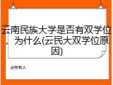 云南民族大学是否有双学位，为什么(云民大双学位原因)