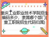 重庆工业职业技术学院招生编码多少，隶属哪个部门(重工职院招生代码归属)