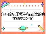 齐齐哈尔工程学院就读的真实感觉如何()