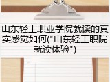 山东轻工职业学院就读的真实感觉如何("山东轻工职院就读体验")