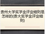 贵州大学奖学金评定细则是怎样的(贵大奖学金评定细则)